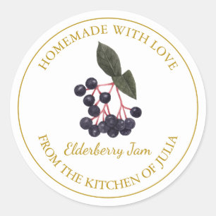 Goldmedaille Elderberry-Jam-Label Weiß Runder Aufkleber