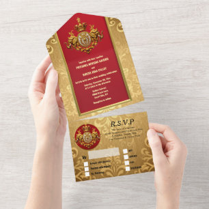 Goldmedaille-Elefanten-Luxus All In One Einladung