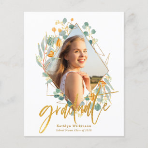 Goldmedaille Eukalyptus Geometric Grad Einladung