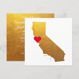 Goldmedaille Foil California Wedding Einladung