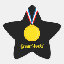 Goldmedaille für großartige Arbeit - Rot und Blau