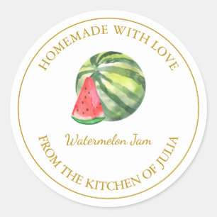 Goldmedaille für Wassermelonen   weiß Runder Aufkleber