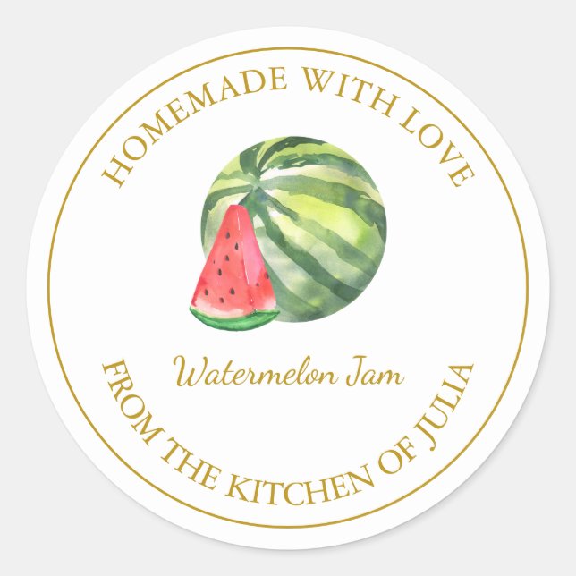Goldmedaille für Wassermelonen | weiß Runder Aufkleber (Vorderseite)