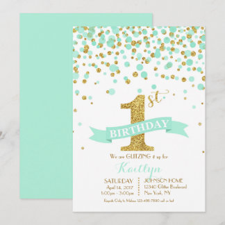 Goldmedaille Glitzer Aqua Sprinkles Einladung