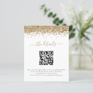 Goldmedaille Glitzer QR Code Hochzeitdetails
