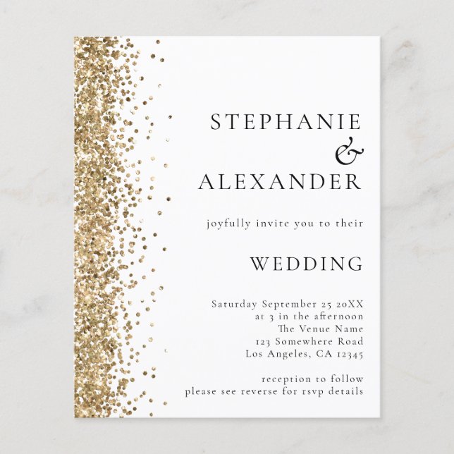 Goldmedaille Glitzer Weißer QR-Code Hochzeitsempfa (Vorderseite)