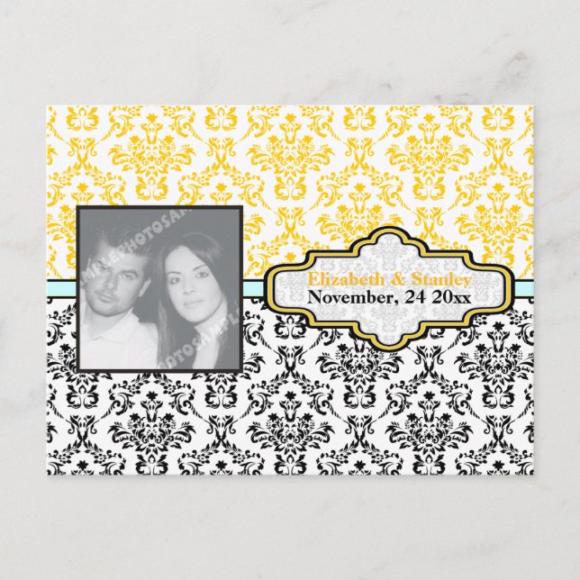 Goldmedaille-Hochzeit Save the Date Ankündigungspostkarte (Vorderseite)