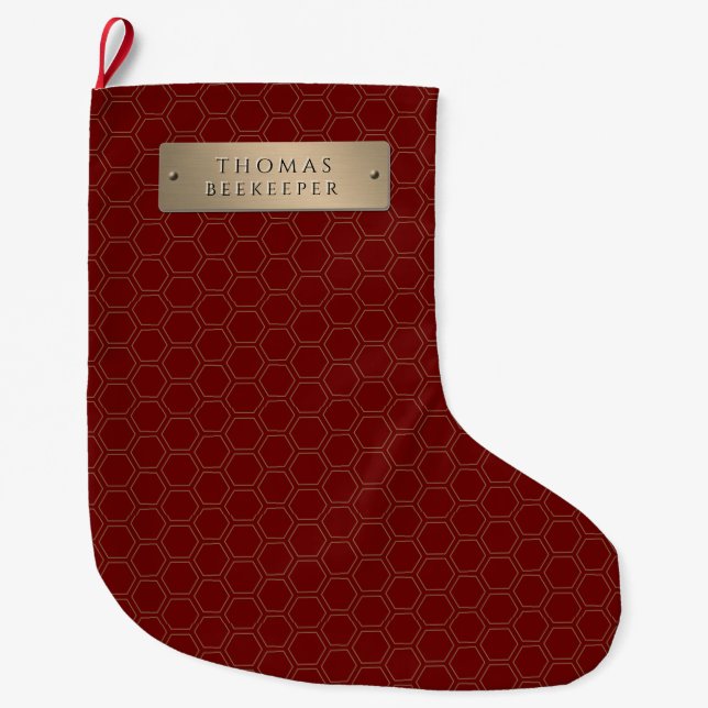 Goldmedaille Honeycomb Beekeeper Großer Weihnachtsstrumpf (Vorderseite)