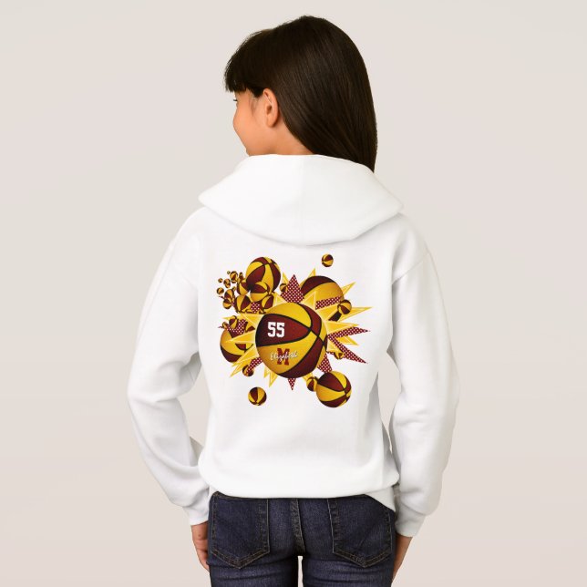 Goldmedaille-Mannschaft besiegt Girls-Basketball-S Hoodie (Schwarz voll)