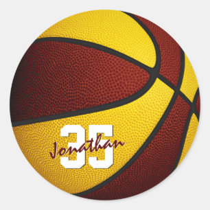 Goldmedaille-Mannschaft färbt Jungs Basketball Runder Aufkleber