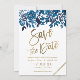 Goldmedaille mit blühender Aquarellfarbe Save the Save The Date