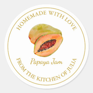 Goldmedaille Papaya-Jam   weiß Runder Aufkleber