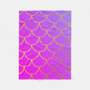 Goldmedaille Scales Pink Lila Glitzer Fleecedecke