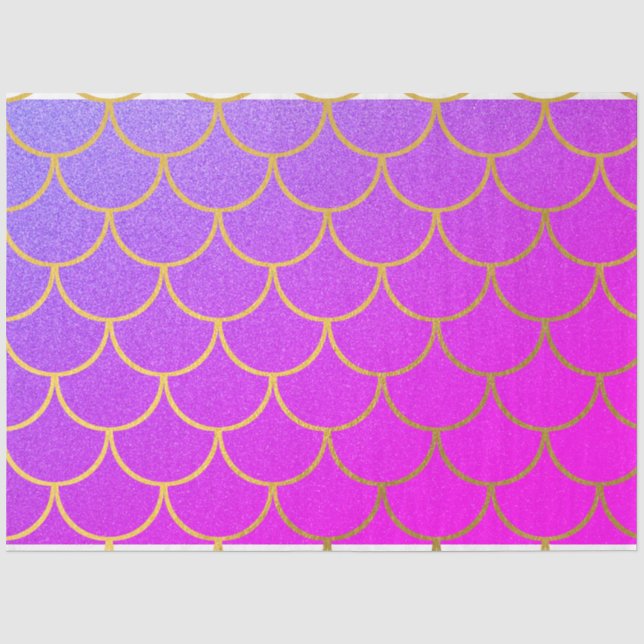 Goldmedaille Scales Pink Lila Glitzer Seidenpapier (Vorderseite)