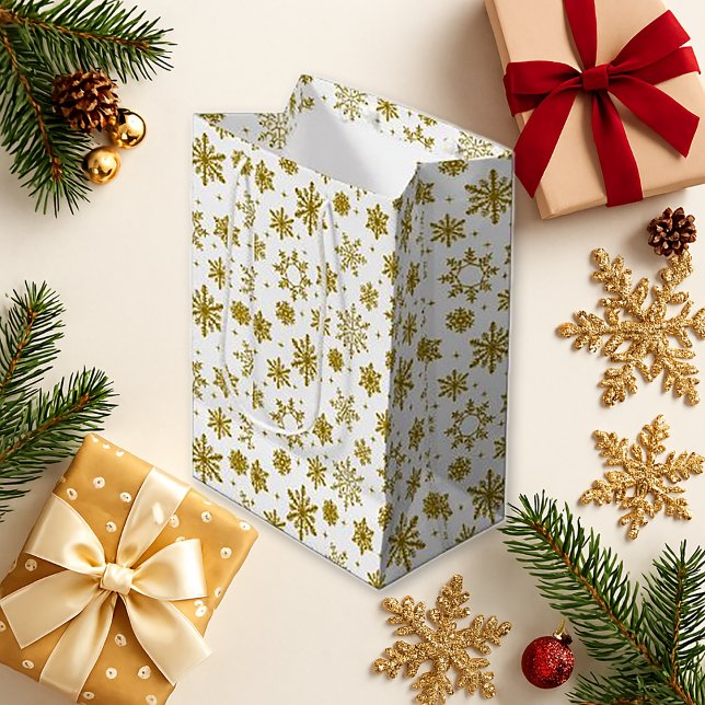 Goldmedaille Snowflake Weißer Urlaub Elegante Kleine Geschenktüte (Von Creator hochgeladen)