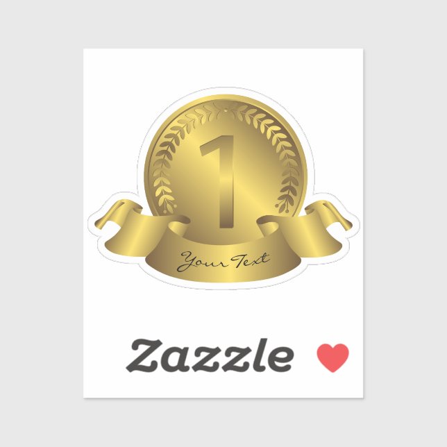 Goldmedaille und benutzerdefinierter Text Award Ge Aufkleber (Blatt)