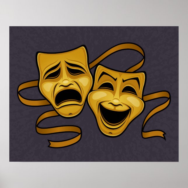 Goldmedaille und Masken des Tragedy Theaters Poster (Vorne)
