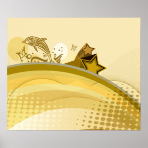 Goldmedaille und Schmetterling - Druckgröße auswäh Poster