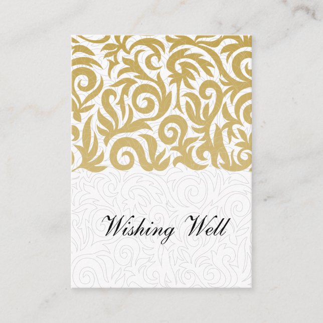 Goldmedaille und Schwarze Swirling Border Wedding Begleitkarte (Vorderseite)