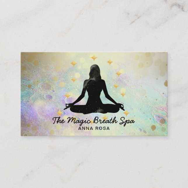 *~ Goldmedaille Yoga Glitzer Meditation Visitenkarte (Vorderseite)