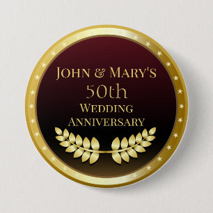 Goldmedaille zum fünfzigsten Hochzeitstag Button