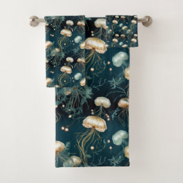 Goldmedaillen und Aquamarine Ethereal Badhandtuch Set