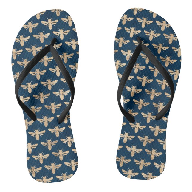 Goldmedaillen und Hummeln - Sommerstrand Flip Flops (Fußbett)