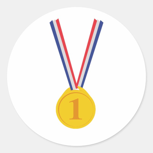Goldmedaillengewinner Runder Aufkleber (Vorderseite)