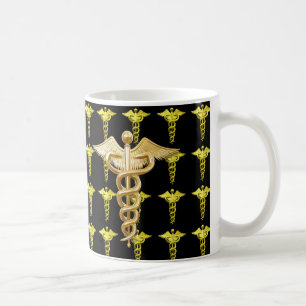 Goldmedizinischer Caduceus Kaffeetasse