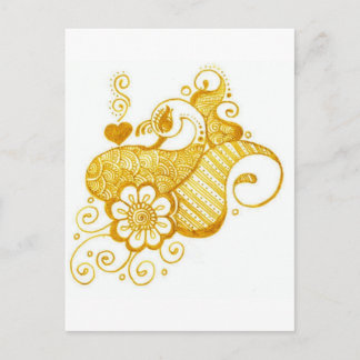 GoldMehndi Hennastrauchkunst Postkarte
