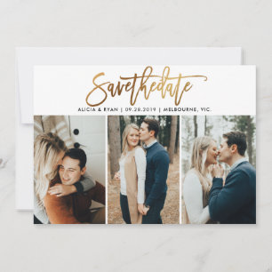 Goldmehrfache Fotos Save the Date