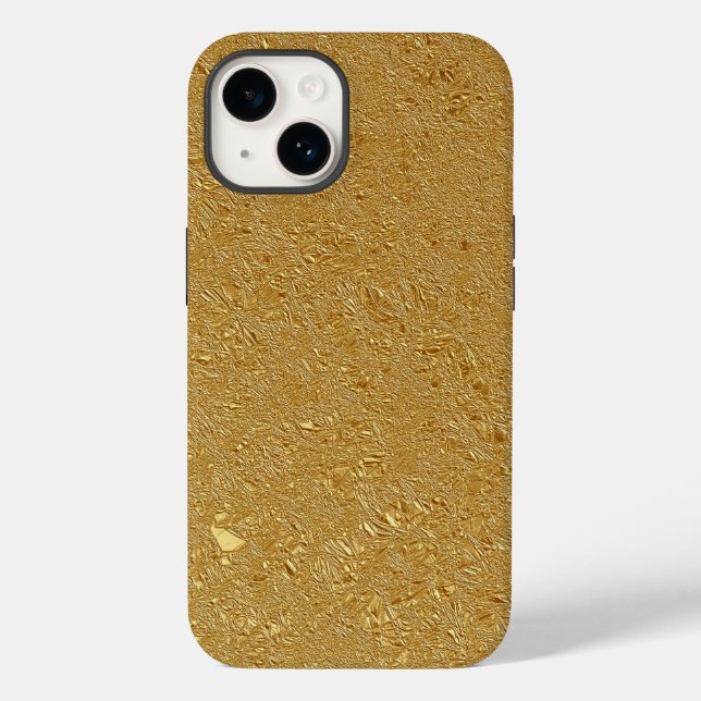 Goldmetall-Flocken Case-Mate iPhone 14 Hülle (Rückseite)