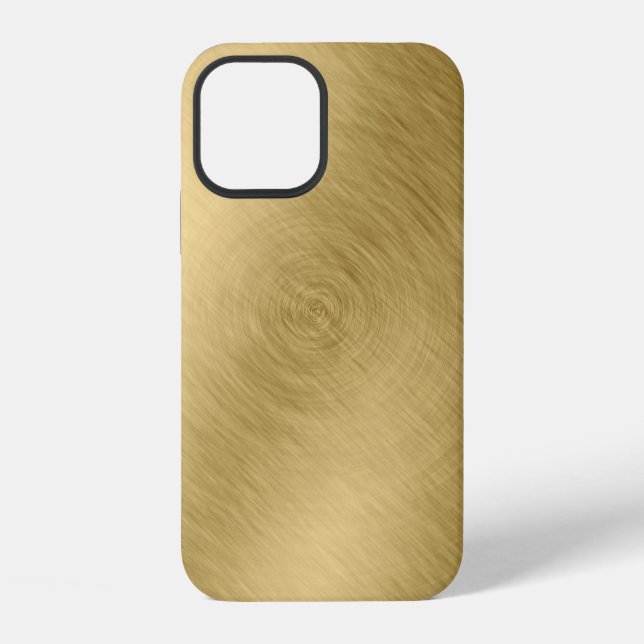 Goldmetall gebürsteter Hintergrund oder Texturabst iPhone 12 Hülle (Rückseite)