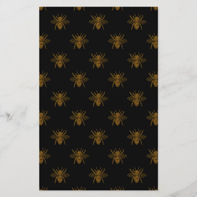Goldmetalle-Foil-Bienen auf schwarz Flyer (Vorne)