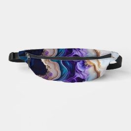Goldmetallische Akzente auf aquamarinen und lila W Bauchtasche