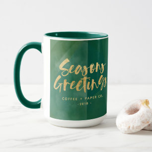 Goldmetallische Frohe Festtage Unternehmens Tasse