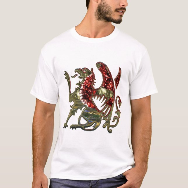 Goldmetallischer Greif-mittelalterlicher T-Shirt (Vorderseite)