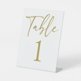 Goldmindestopel der Tischnummer Sockelschild