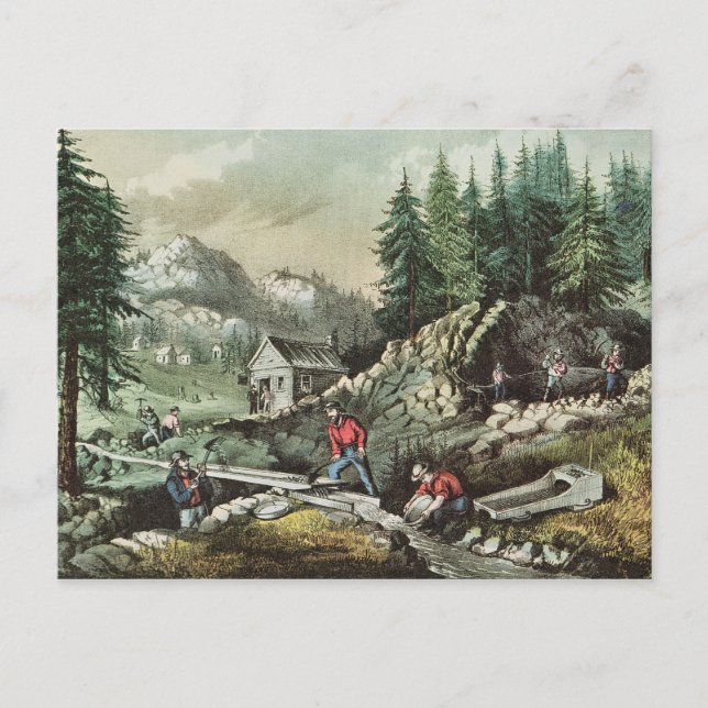 Goldmine in Kalifornien, 1871 Postkarte (Vorderseite)