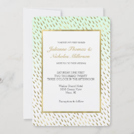 Goldminte White Ombre Abstrakt Hochzeit Einladung