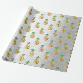 Goldminzfrüchte aus tropischem Ananas, grau Geschenkpapier