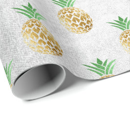 Goldminzfrüchte aus tropischem Ananas, grau Geschenkpapier
