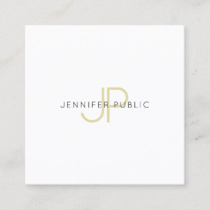 Goldmit Monogramm EntwurfTrendy moderner Chic Quadratische Visitenkarte