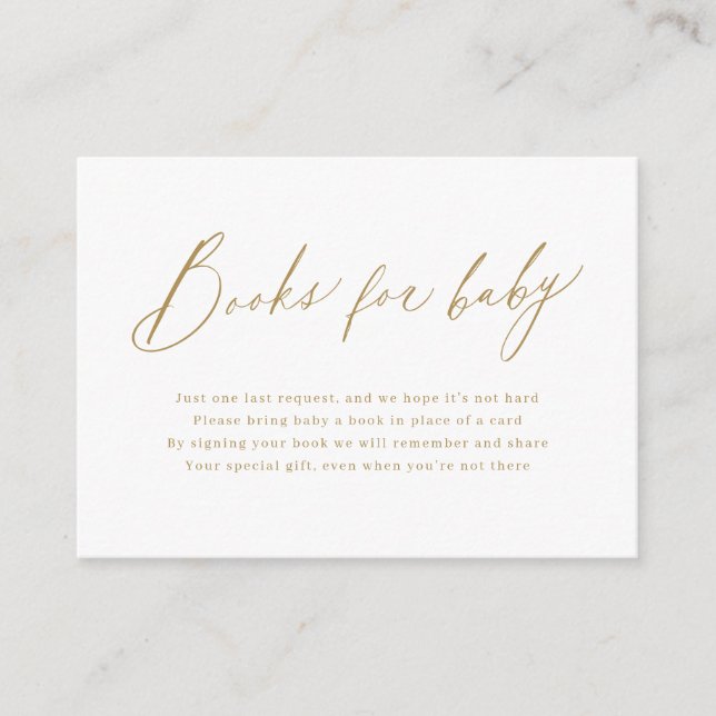 Goldmoderne Skriptminimalbuchanfrage Begleitkarte (Vorderseite)