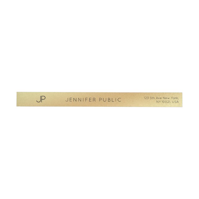 Goldmodernes elegantes Monogramm-Schablonen-Chic (Person)