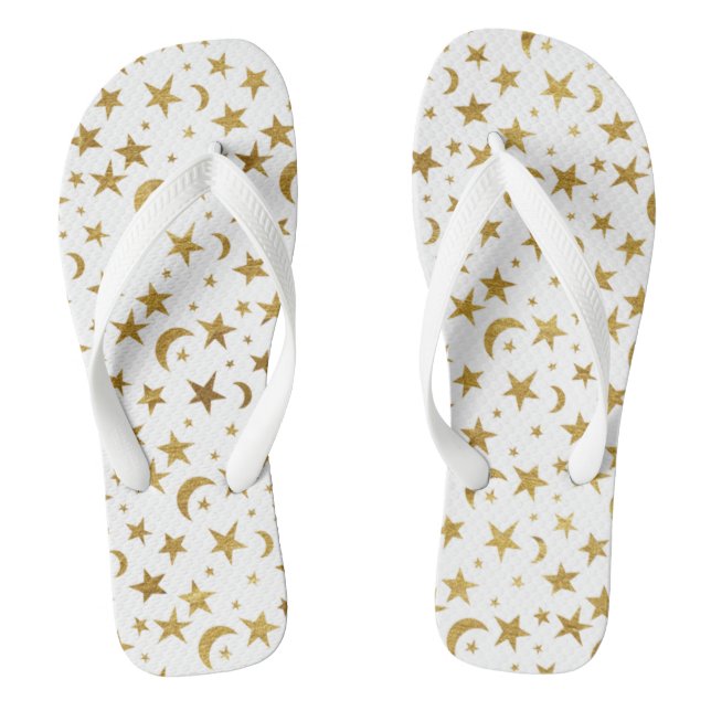 Goldmonde und -stars flip flops (Fußbett)