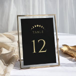 Goldmondhochzeit Tischnummer<br><div class="desc">Begleiten Sie Ihre Gäste mit den "Gold Moon Wedding Tischnummern" vor einem beeindruckenden schwarzen Hintergrund. Die Mondphasen, die in das Design integriert sind, symbolisieren das Fortschreiten der Tische und schaffen so eine himmlische Reise für Ihre Gäste.</div>