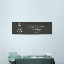 Goldmongramm-Diamantring-Hochzeit Banner