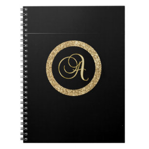 Goldmonogramm A schwarz, Notizblock
