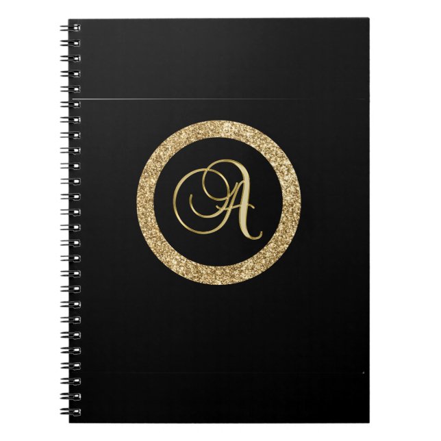 Goldmonogramm A schwarz, Notizblock (Vorderseite)
